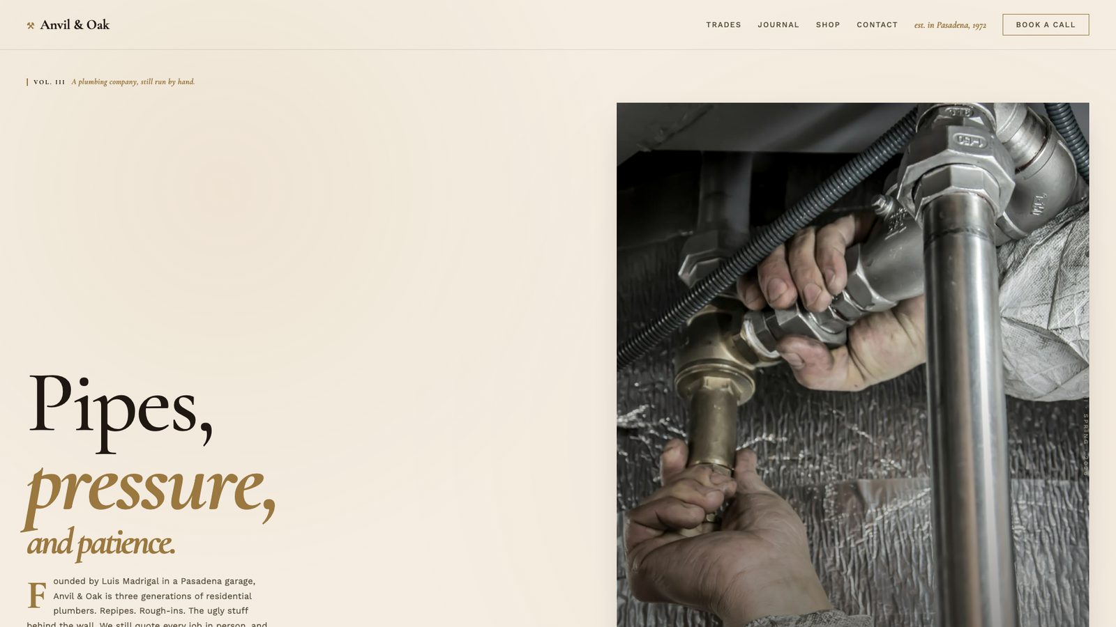 Anvil & Oak Plumbing — editorial plumbing website