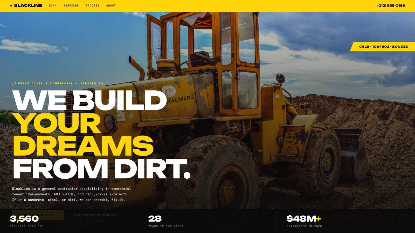 Blackline Builders — bold modern contractor website